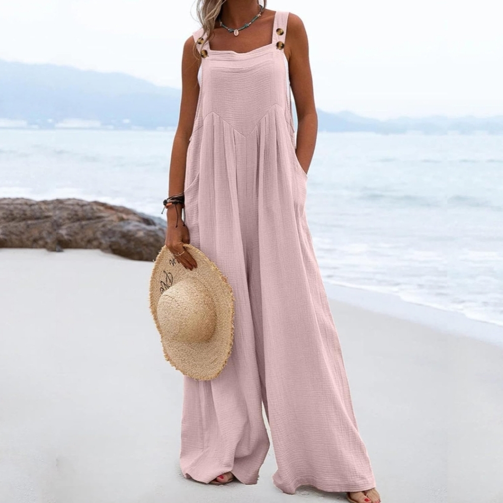 Wide Leg Jumpsuit for Women Palazzo with Pockets